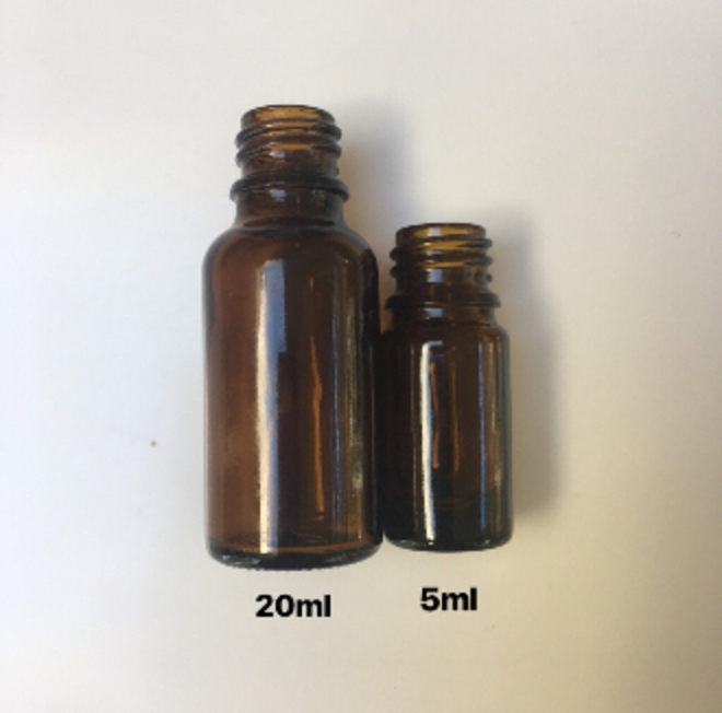 Amber glass bottle & black dripulator cap: 5ml image 1